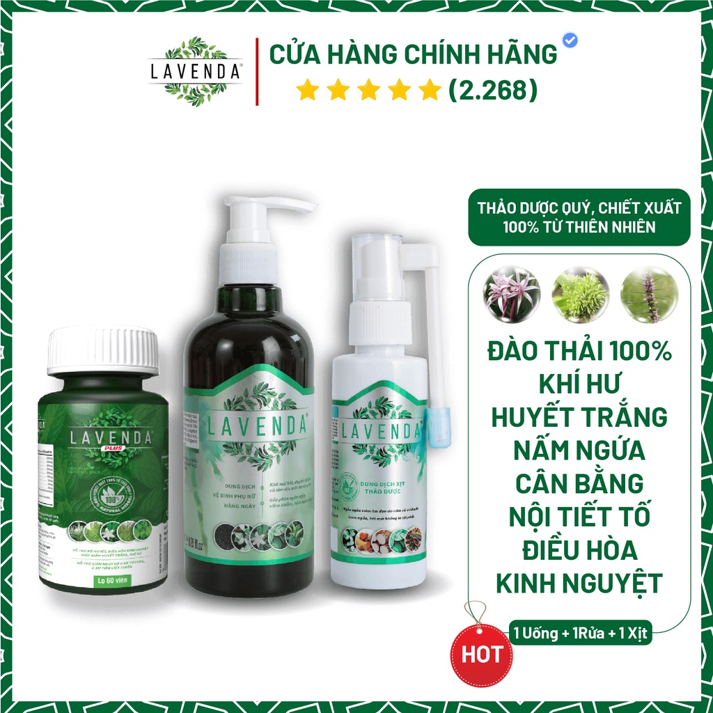 Khi mua Combo bộ 3 sản phẩm Lavenda xịt, rửa, Lavenda Plus kết hợp Hỗ trợ các bệnh Phụ khoa