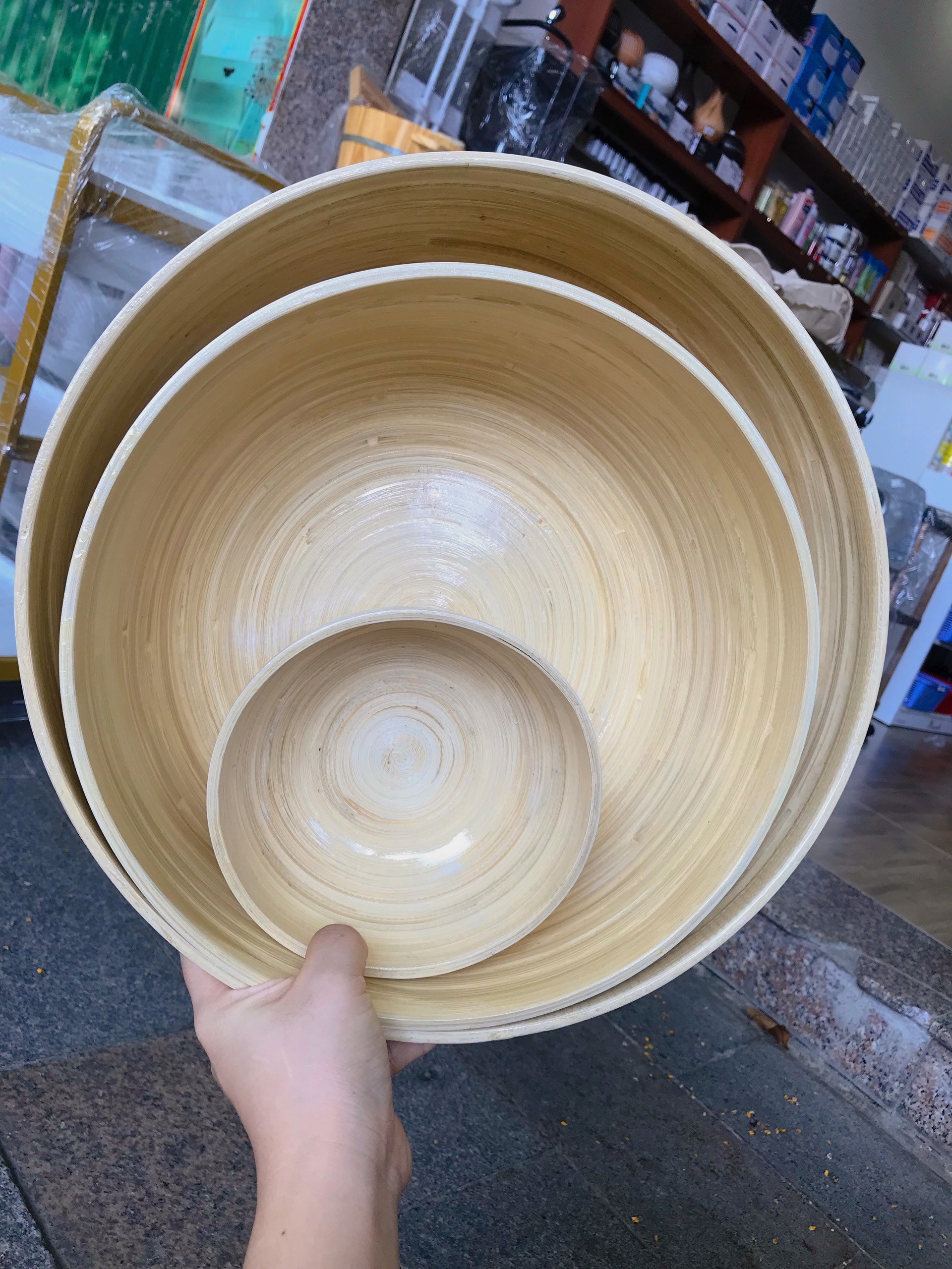 Chậu tre ngâm tay - ngâm chân - gội đầu dưỡng sinh