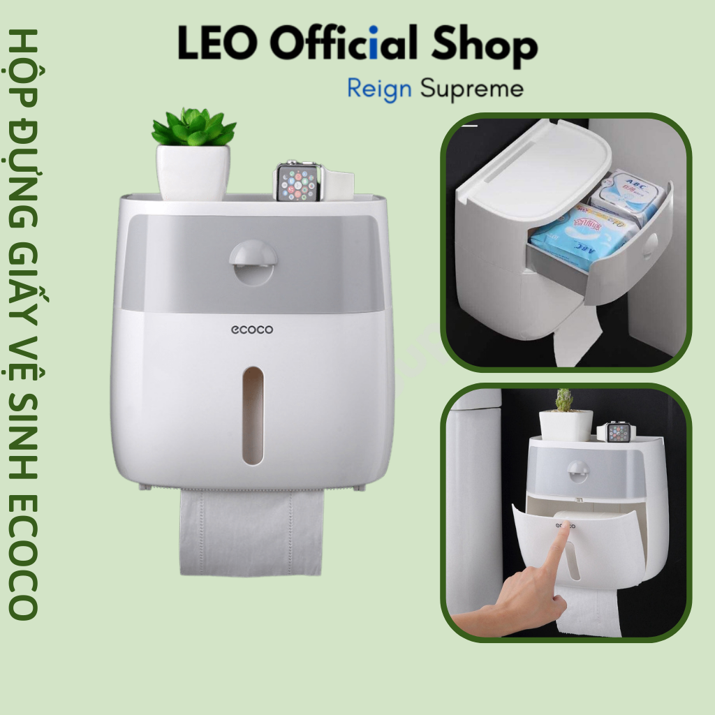 Hộp Đựng Giấy Vệ Sinh Nhà Tắm Bộ Đựng Giấy Vệ Sinh Sang Trọng Hiện Đại Ecoco 2 Tầng