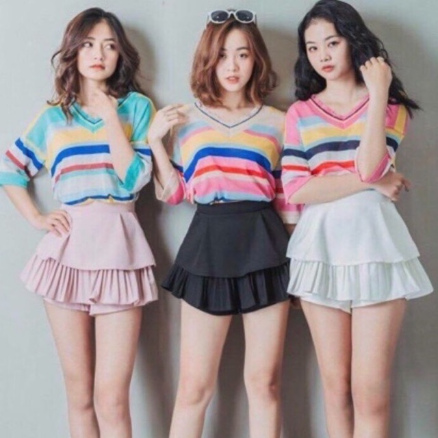 Chân váy hai tầng xếp ly xinh cực xinh ☘️☘️