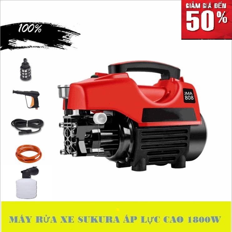 Máy bơm xịt rửa xe áp lực cao tự hút nước - Lõi đồng 100%,TẶNG  bình bot PHỤ KIỆN ĐI KÈM THEO MÁY ĐÀY ĐỦ.