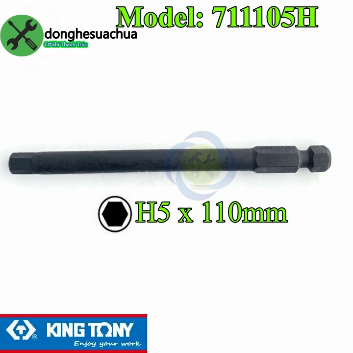 Mũi lục giác 5mm dài 110mm kingtony 711105h
