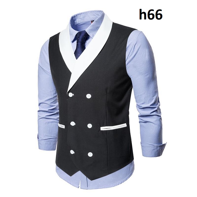 Áo gile, áo gile nam áo cổ vest có 2 màu đen và xám lịch lãm cho phái mạnh mã h66