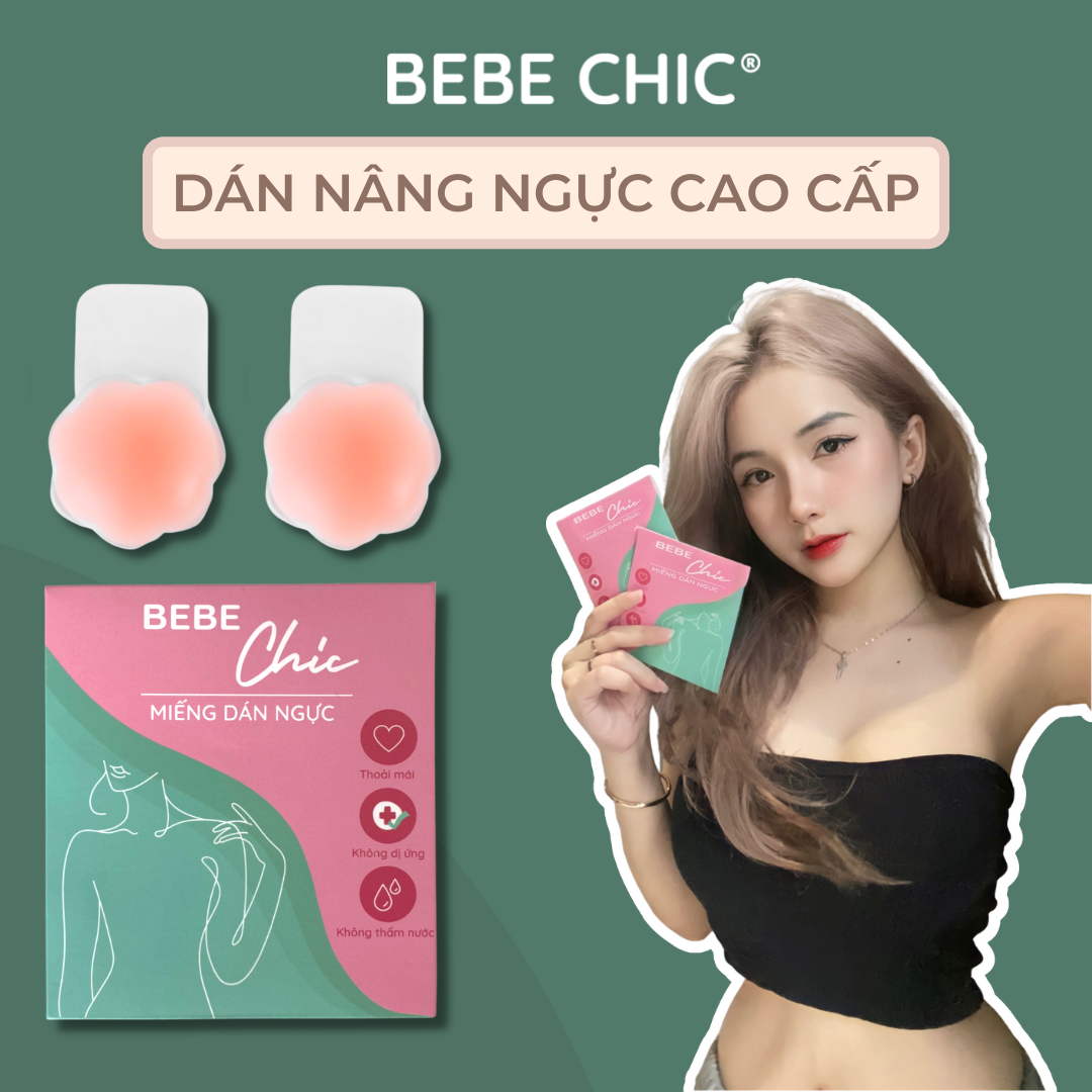 Cặp miếng dán nâng ngực silicone - dán ngực tái sử dụng bebe chic
