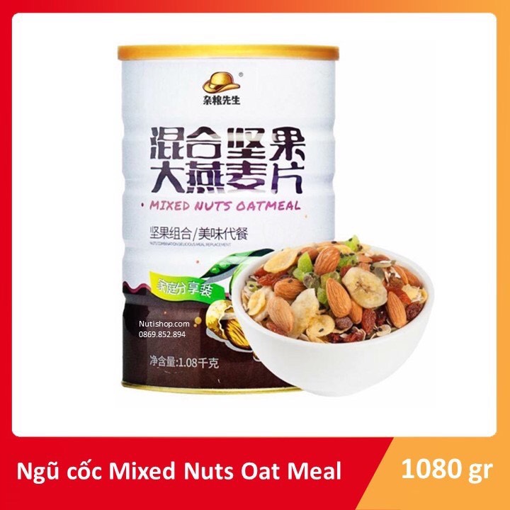Ngũ cốc mix hạt baked nut fruit oatmeal hộp to 1080gr