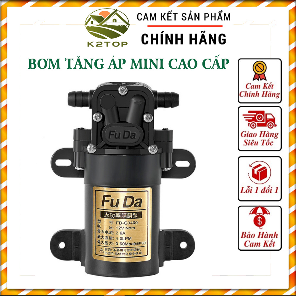 Máy bơm nước ,phun sương mini 12v áp lực cao - bơm tăng áp mini 12v Cao Cấp