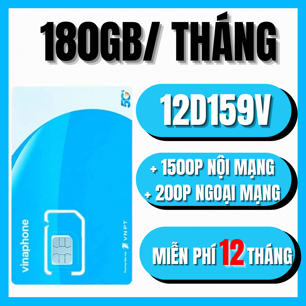 (SIÊU SALE 50%) SIM VINA 5G 1 NĂM D500 - FHAPPY - 12TD49 - 12D159V - U1500 - 14BIG50Y - SODA - 12FCLUB TRỌN GÓI ĐỦ COMBO DATA + GỌI MIỄN PHÍ - HÀNG CHÍNH HÃNG, SỬ DỤNG TOÀN QUỐC . FREESHIP - CHƯA KÍCH HOẠT.
