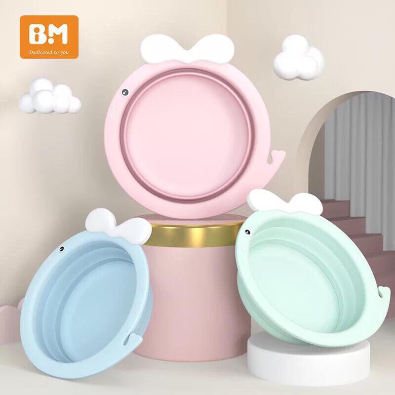 Thau rửa mặ gấp gọn hình cá - Thau rửa mặt cho bé - Thau rửa mặt em bé - Thau rửa mặt cho bé sơ sinh - Thau rửa mặt cho bé gấp gọn cho trê em