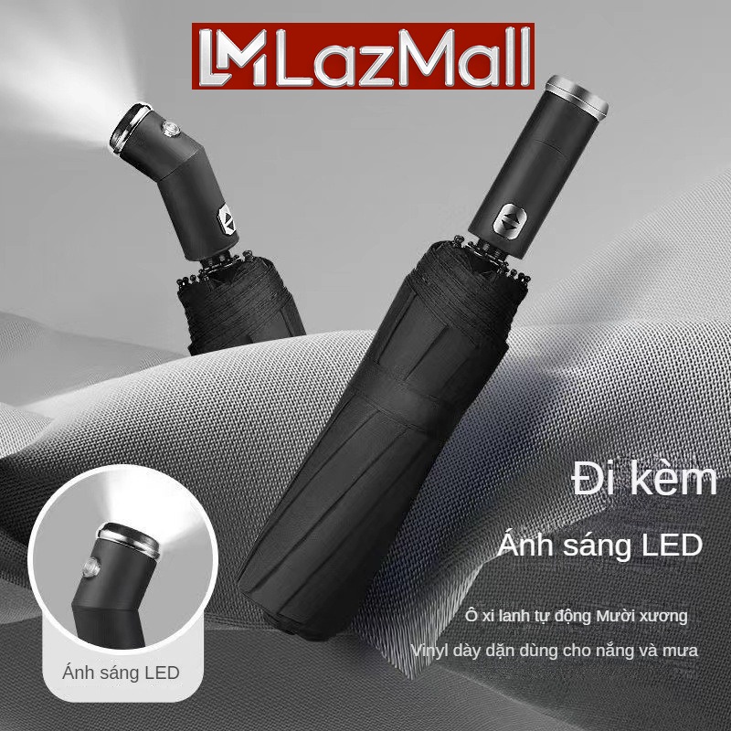 Xiaomi Ô Dù Tự Động Xiaomi Tích Hợp Đèn LED LazMall Sale Chính Hãng Mua Ngay Dù Gấp Tự Động Chống Ti