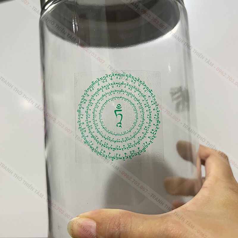 Miếng dán Thần Chú Tara Xanh Lục Độ Phật Mẫu Green Tara bằng decal trong suốt, không thấm nước