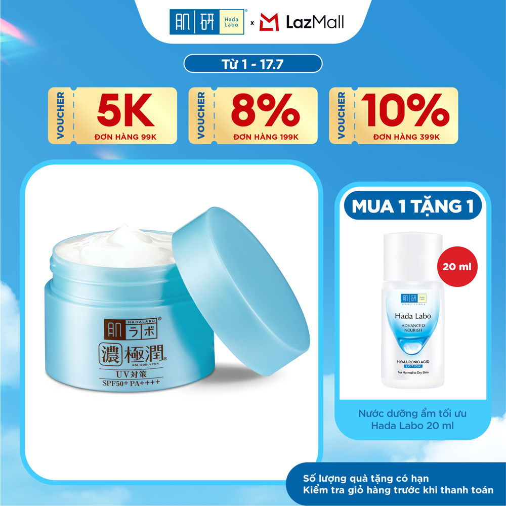 Kem dưỡng ẩm chống nắng ban ngày Hada Labo Koi-Gokujyun UV White Gel SPF50+ PA++++ 90g
