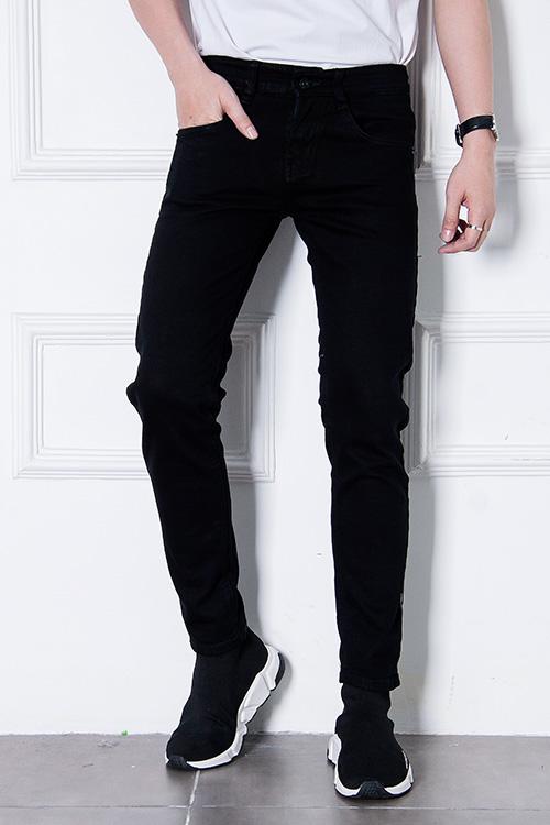 [HCM]Quần jean nam trơn trắng đen xanh Vải Tốt bền đẹp co giãn vải dày Quần jean trơn ống ôm Hàn Quố
