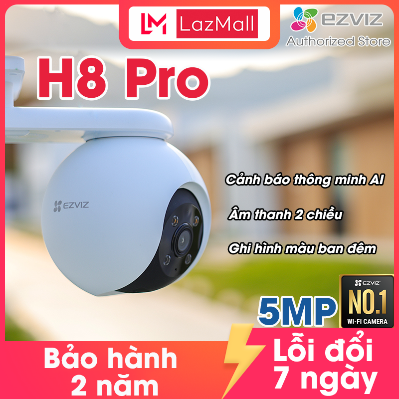 Camera EZVIZ H8 Pro 3K 5MP ghi hình màu ban đêm âm thanh 2 chiều cảnh báo phát hiện người thông minh camera ngoài trời không dây vẫy tay gọi điện