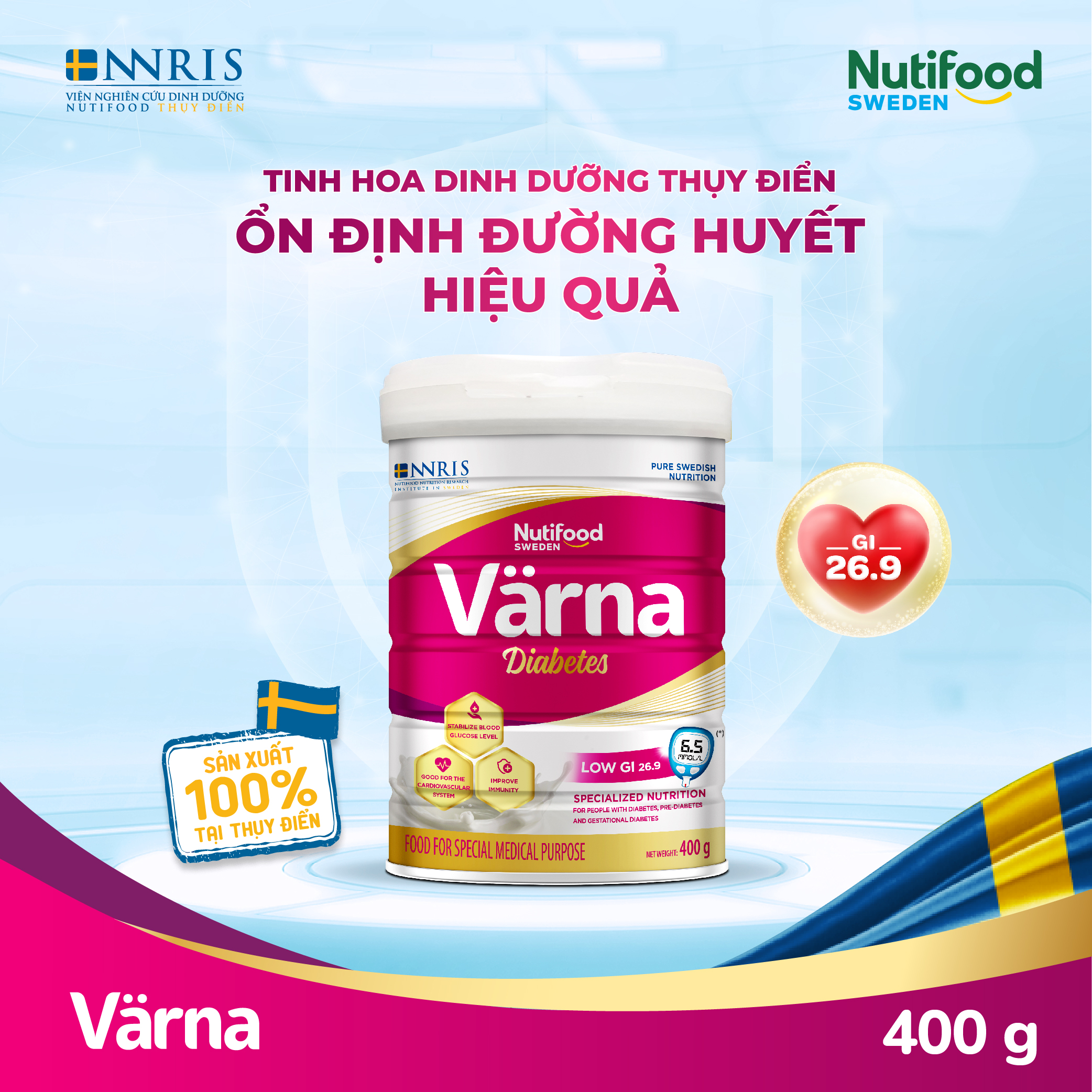 Sữa Bột Värna Diabetes lon 400g