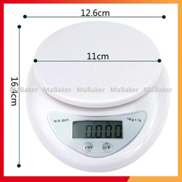Cân điện tử tiểu ly b05 từ 1g-5000g kèm pin, siêu bền, chính xác - mabaker