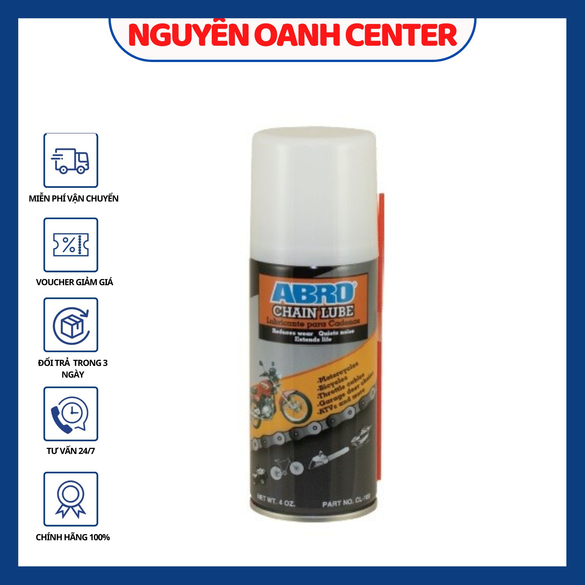 ]Dầu bôi trơn dưỡng sên Abro Chain Lube 191ml