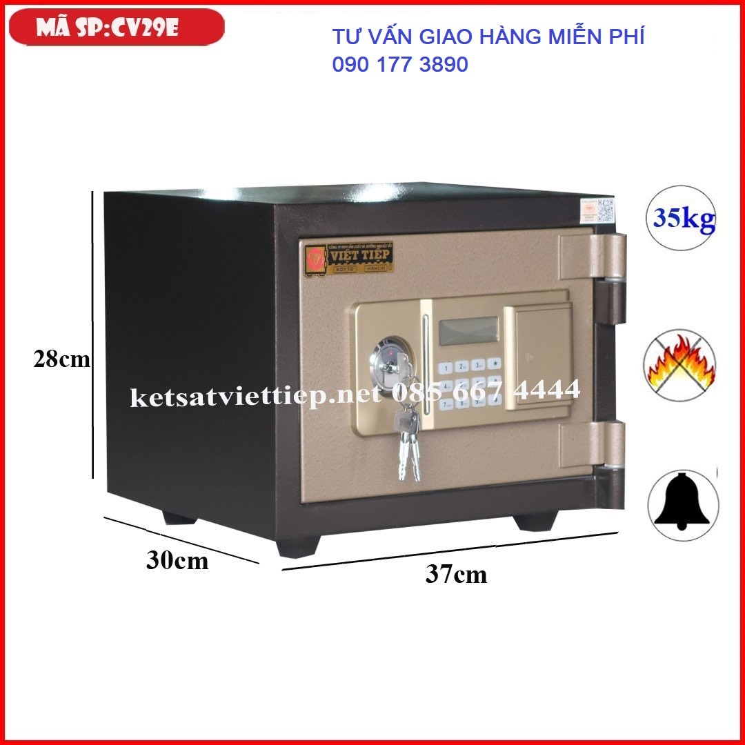 [CHINH HANG] Két sắt Việt Tiệp CV29E khóa điện tử - Két sắt mini -35kg