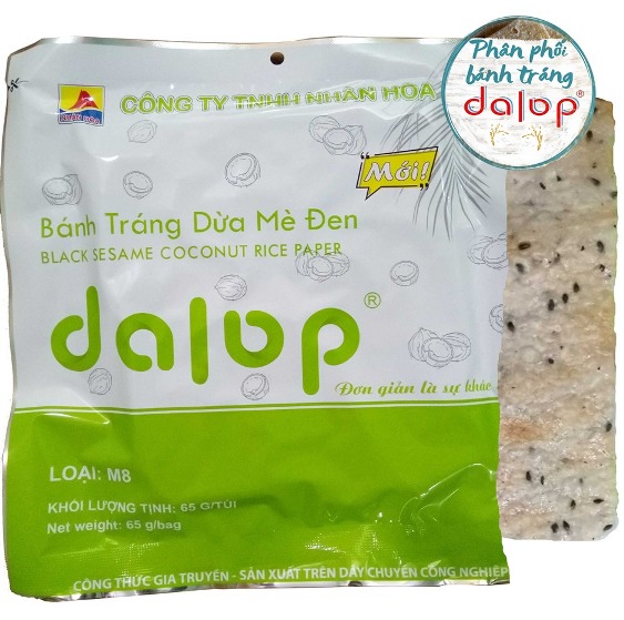 Bánh tráng nước dừa mè đen dalop nướng sẵn