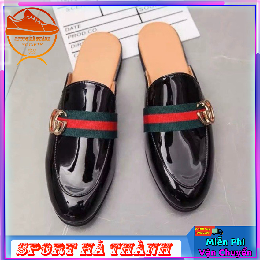 Giày sục da nam GGG phối viền xanh đỏ