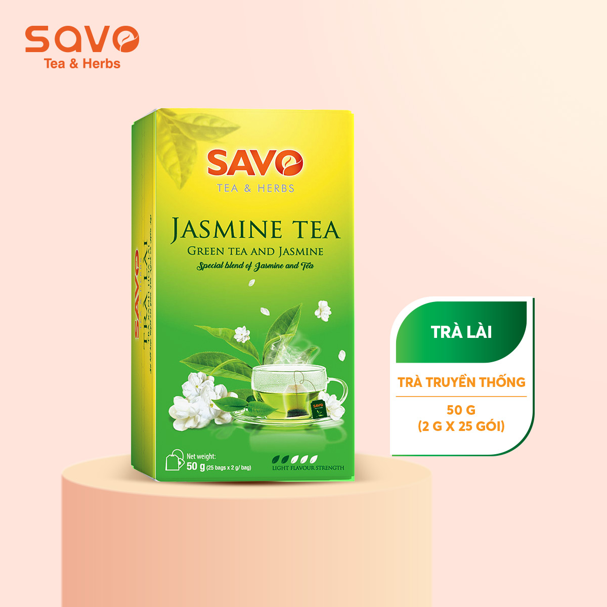 Trà savo lài - hộp 25 túi x 2g