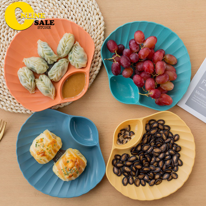 Bộ 4 đĩa nhựa hình vỏ sò đáng yêu đựng thức ăn mẫu đẹp- Đĩa trang trí decor chụp ảnh đồ ăn dày dặn màu sắc tươi sáng