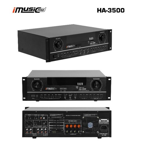 [Trả góp 0%]Đẩy công suất liền vang số Âm ly  liền vang IMUSIC HA 3500 chống hú mic có blutoot 5.0.
