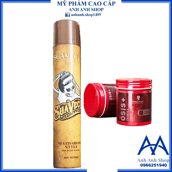 Combo gôm suavecito 400ml và sáp osis 100g