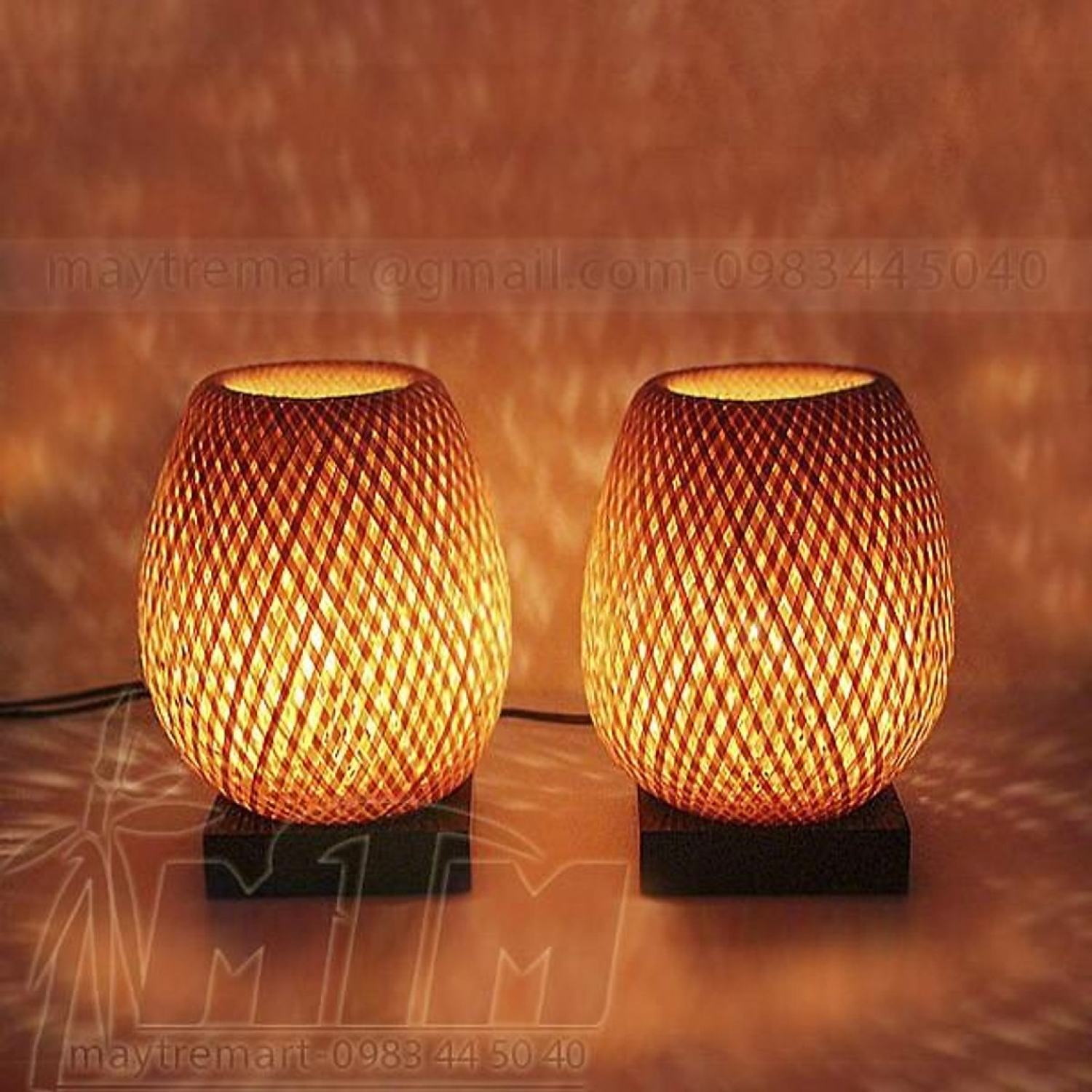Đèn ngủ tre để bàn -trang trí phòng ngủ