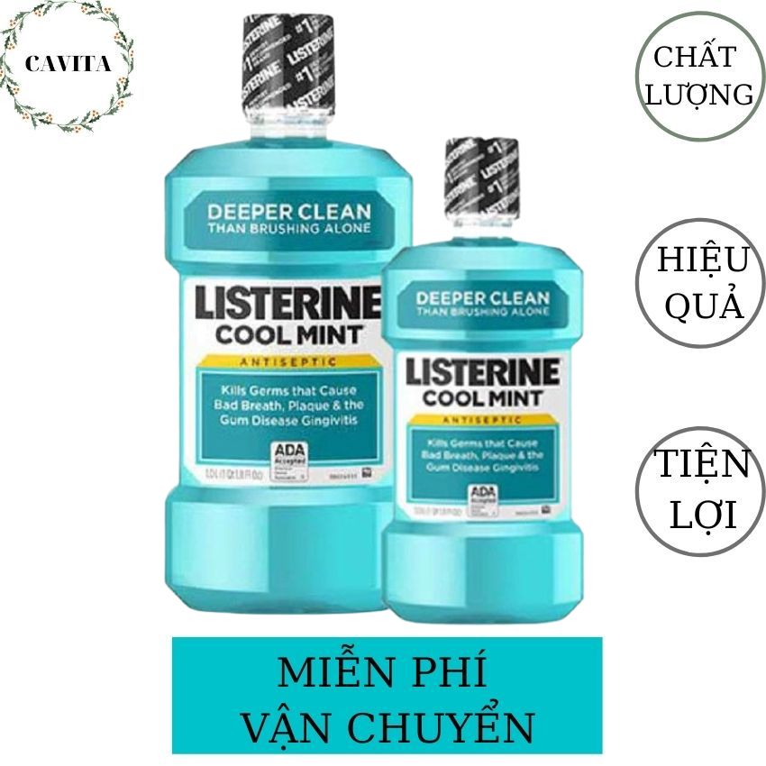 [FREESHIP] Nước Súc Miệng Listerine Thái Lan 750ml+250ml CAVITA giúp ngăn mùi hơi thở, ngừa sâu răng