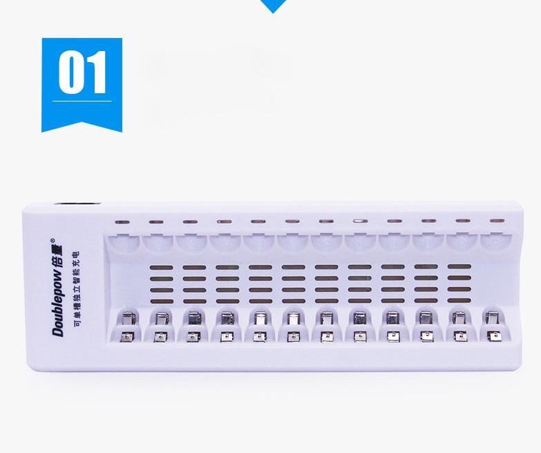 Bộ sạc nhanh thông minh 12 khe sạc dùng sạc cho pin sac AA và AAA DP-K12 Doublepow