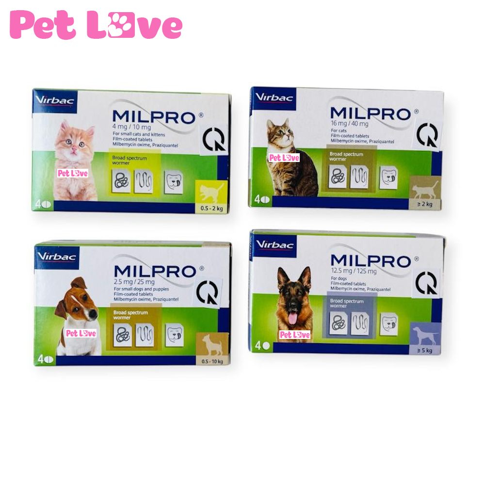  Virbac Milpro xổ giun sán chó mèo  sản xuất tại Pháp  