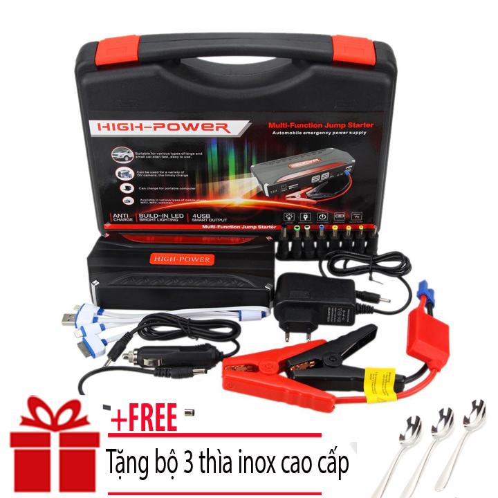 Kích điện Ô tô Jx Power 69.800mah- Sạc dự phòng kích điện cho xe hơi kích điện ắc quy cứu hộ ô tô, xe hơi chết máy rất cần thiết cho mọi ô tô, xe hơi + Tặng bộ 3 thìa inox