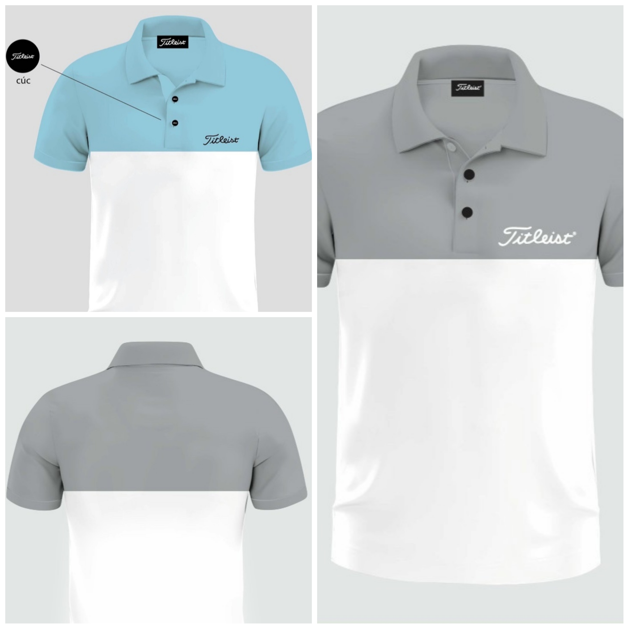 Áo golf nam titleist cộc tay chất cotton thấm hút mồ hôi - mẫu mới 2023