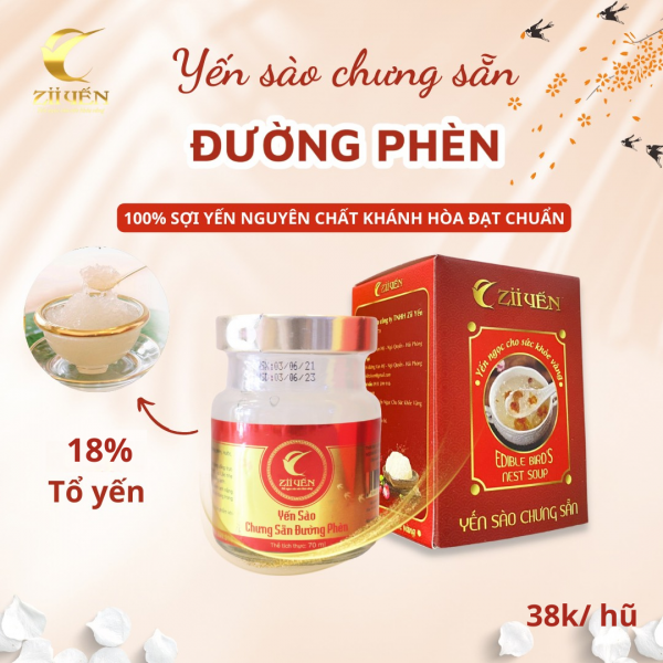Yến sào chưng sẵn đường phèn 18% tổ yến- set 6 hũ & set 10 hũ & set 20