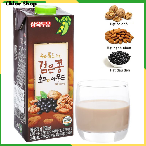 Sữa ÓC CHÓ Hàn Quốc Hạnh nhân Đậu Đen - hộp 950ml date T12.2023