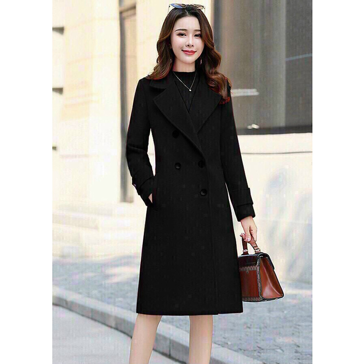 Áo khoác dạ cổ vest dáng dài