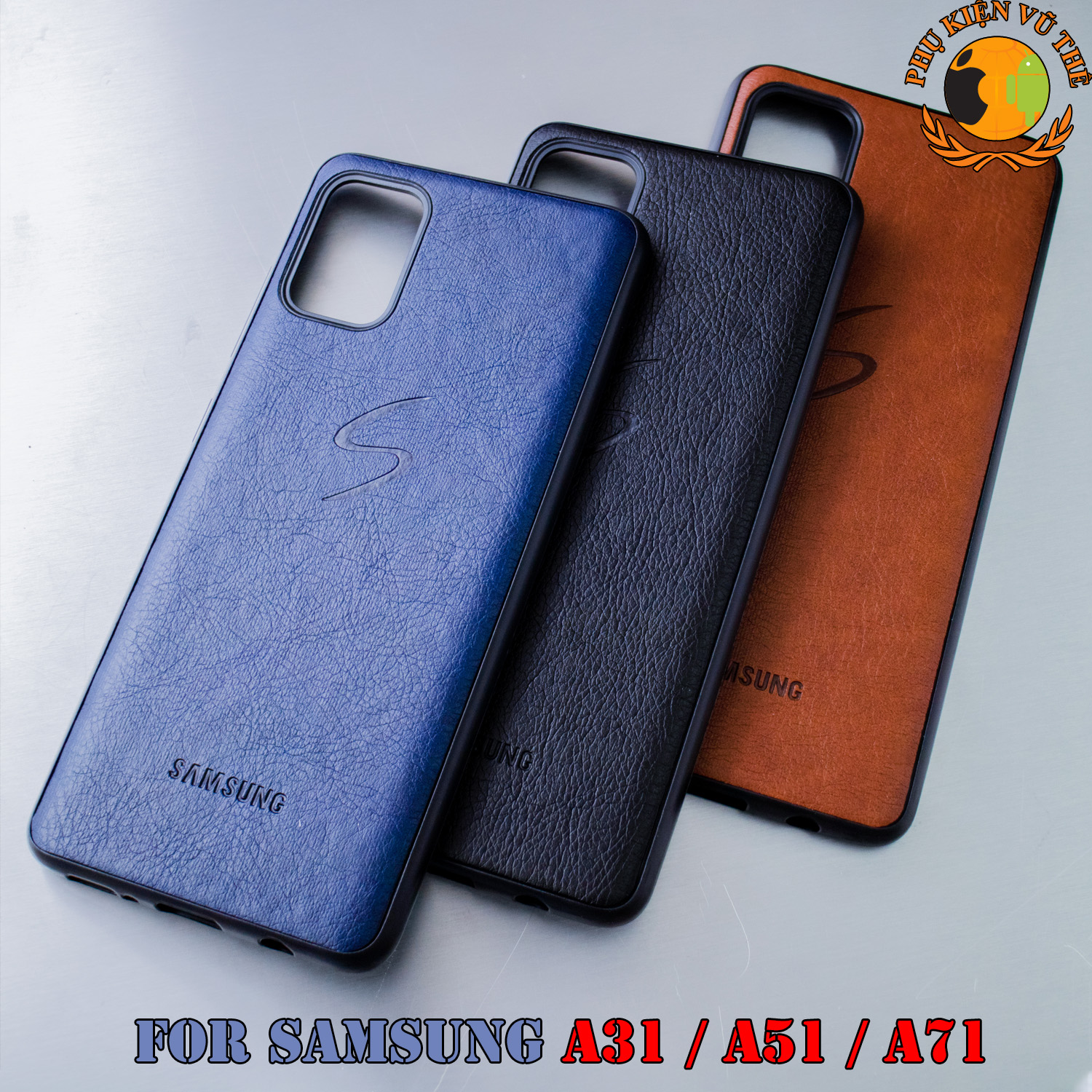 Dành Cho Samsung Galaxy A31 / A51 / A71 Ốp Lưng Da PU Logo Theo Điện Thoại, Chống Sốc, Sang Trọng, Văn Phòng.