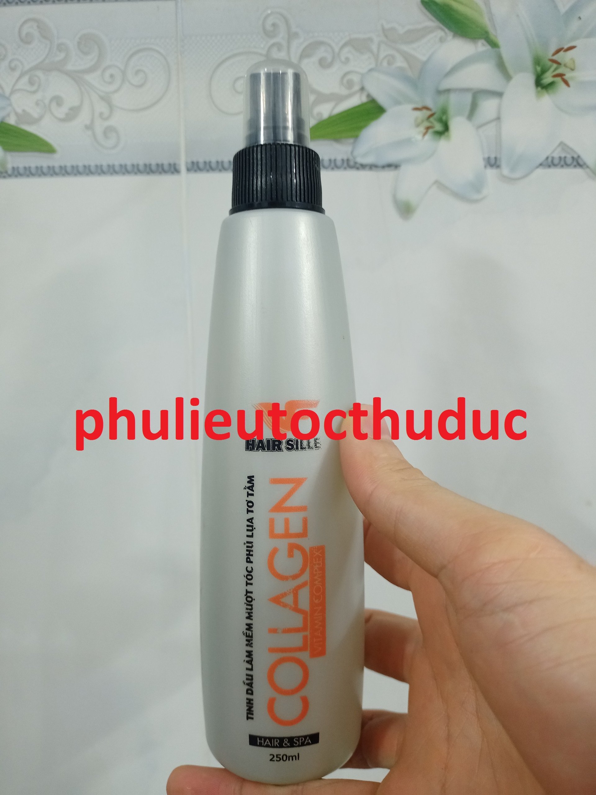 Xịt dưỡng tóc collagen chai xám TVF thể tích 250ml