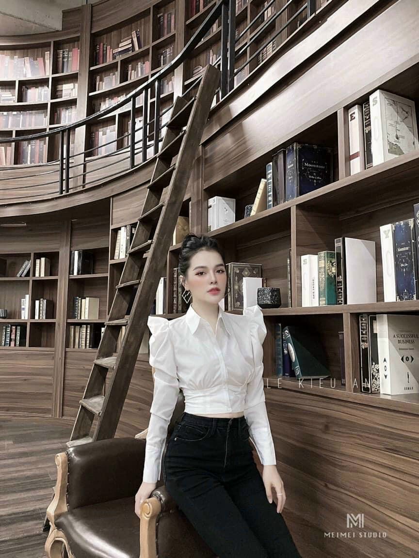 ÁO KIỂU CAO CẤP CỔ SƠ MI TAY BỒNG BÓ EO XIÊU XINH HOT NHẤT HIỆN NAY