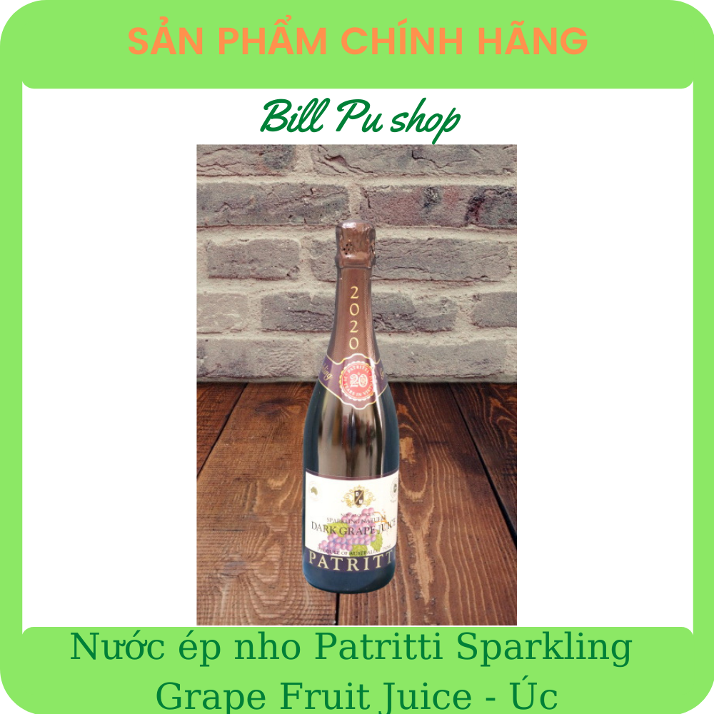 Nước ép nho Patritti Sparkling Grape Fruit Juice - Nho tím 750ml Úc