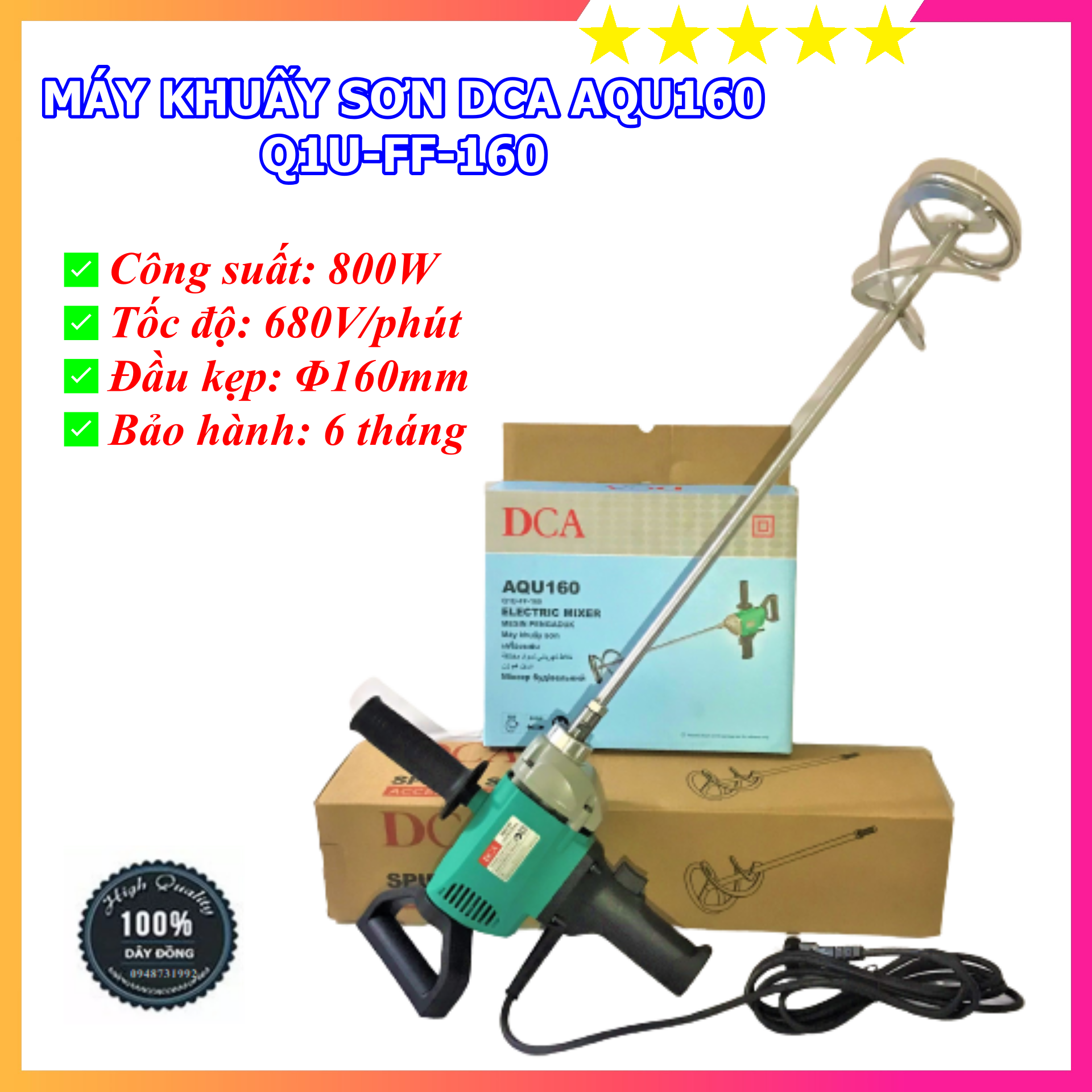 Máy khuấy sơn dca aqu160 - máy trộn sơn - hàng nội địa cao cấp - bảo hành 6 tháng