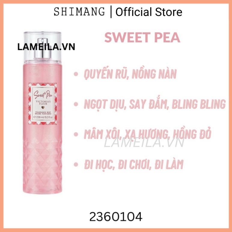 Body mist xịt thơm toàn thân chai 236ml Victoria Fleur 2360