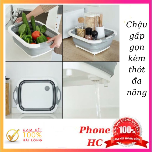 BỘ THỚT ĐA NĂNG-CHẬU GẤP GỌN - CHẬU GẤP GỌN KÈM THỚT ĐA NĂNG