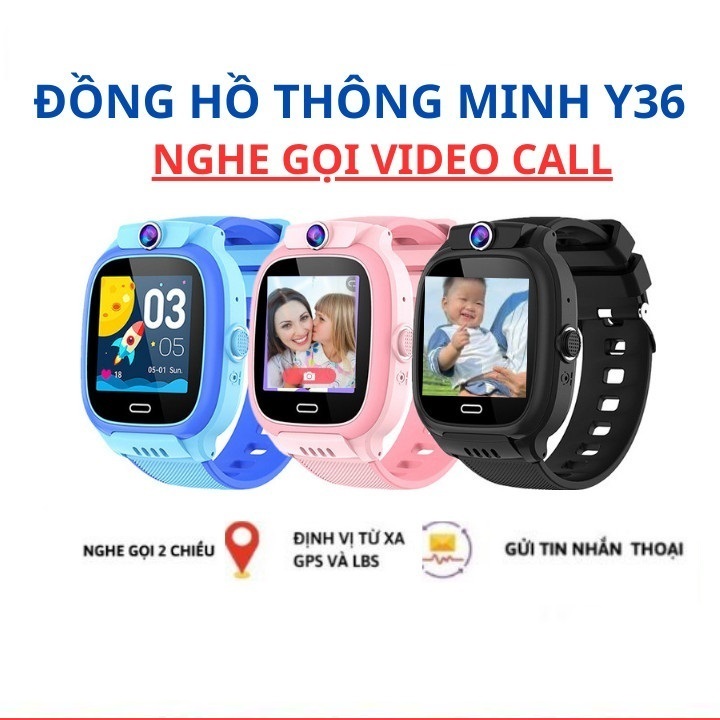    HÀNG MỚI 2025   Đồng Hồ Thông Minh Trẻ Em Y36 Sản Xuất 2025 – Đa Năng  Thiết Kế Mới Chống Nước Gọi Video Phù Hợp Cho Cả Bé Trai & Bé Gái 