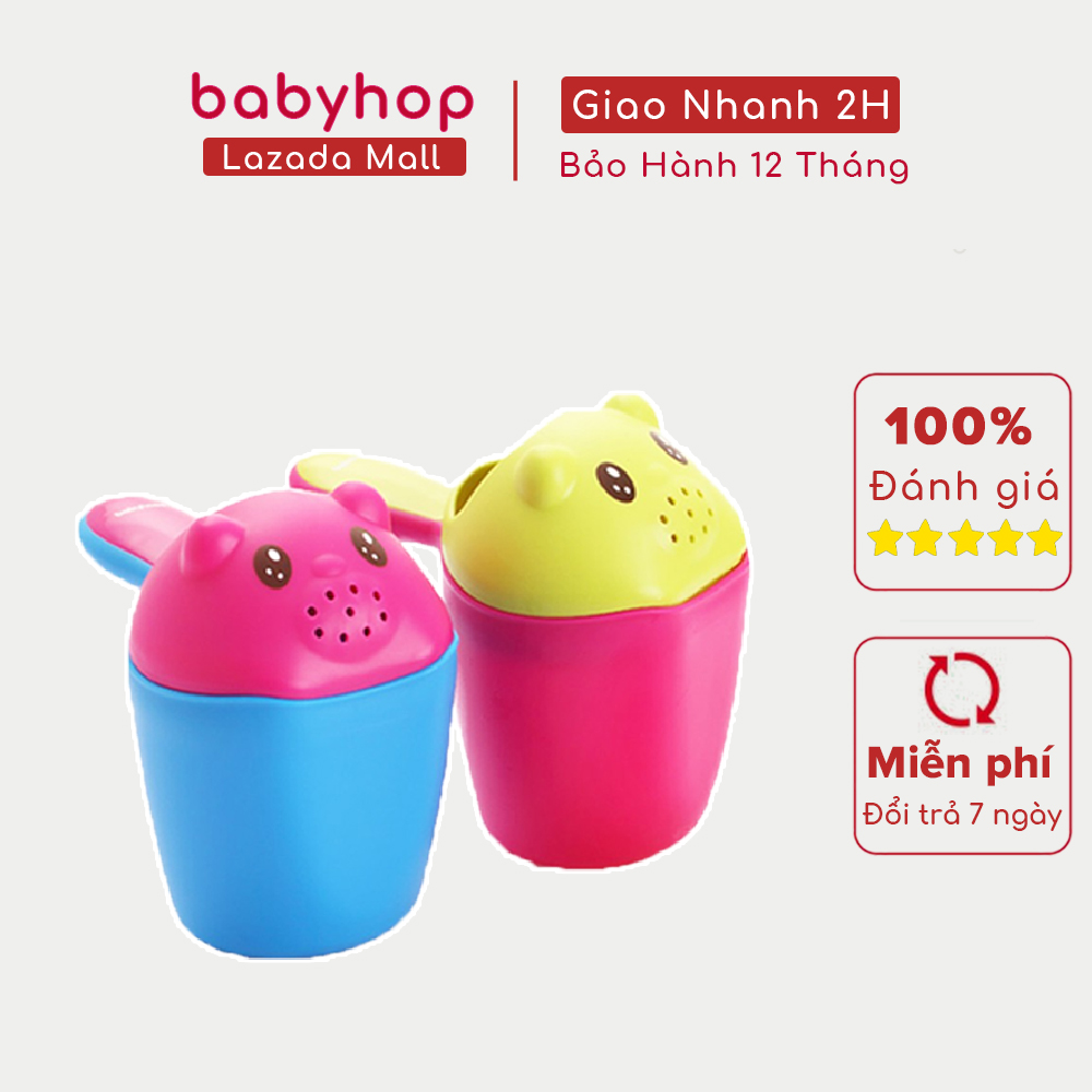 Ca tắm Gấu cho bé. Đa chức năng, dễ sử dụng, nắp hình lỗ sen tạo tia nước. Chất liệu nhựa PP bền chắc