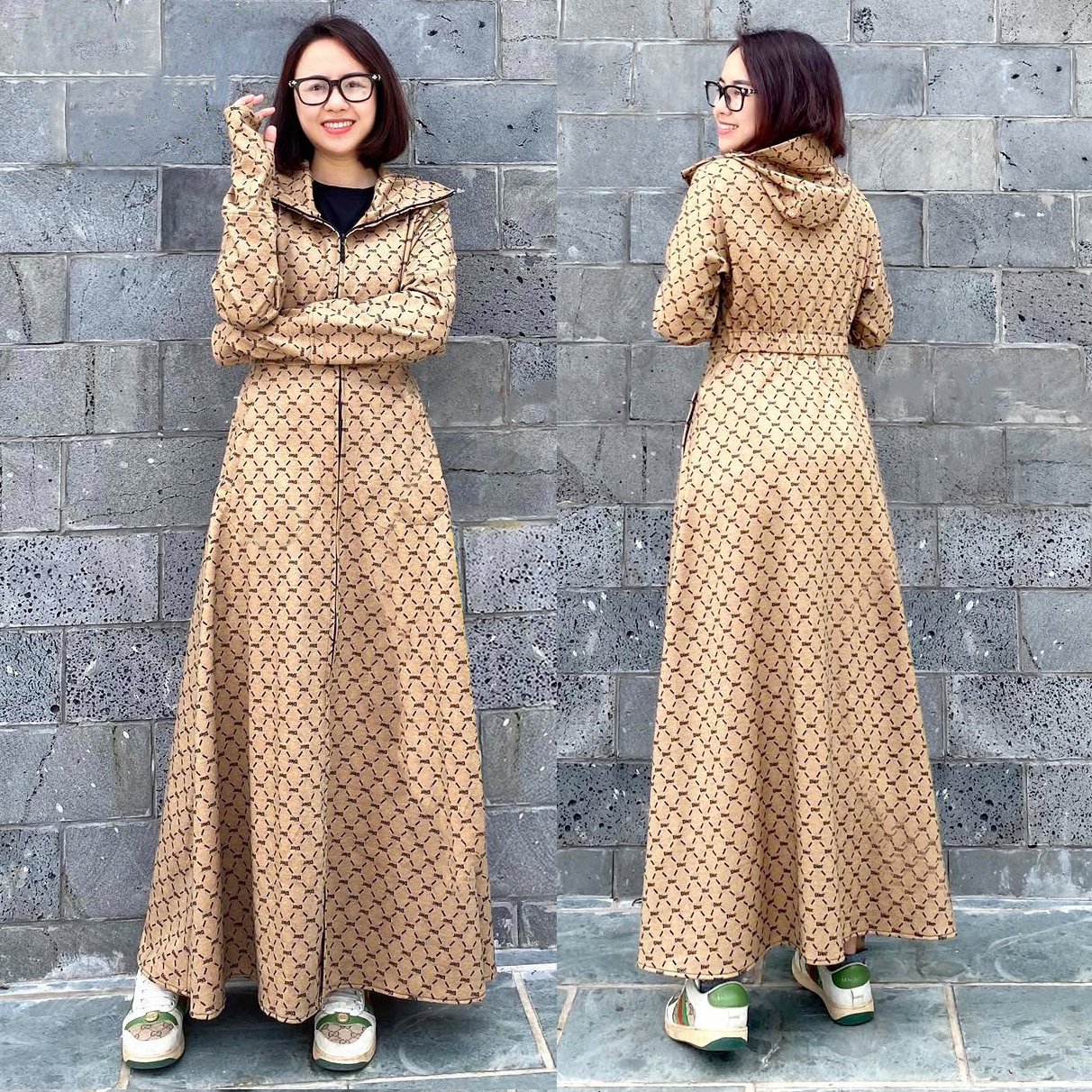 Áo chống nắng toàn thân Umi dày váy xòe không xẻ sau dài che phủ kín chân