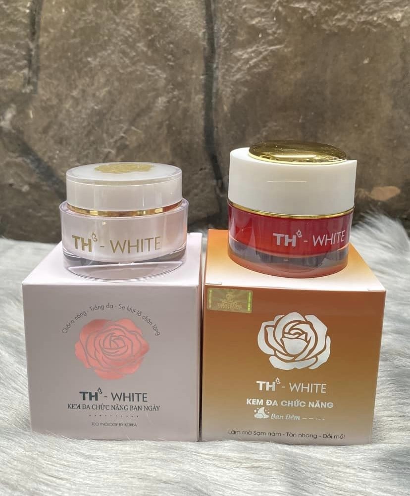 Combo kem trắng da đa chức năng ngày và đêm TH-White