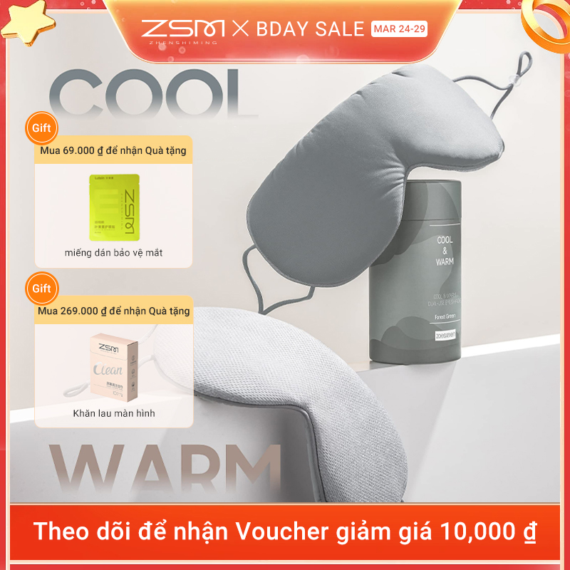 ZSM Sleep Masks for Women Men, Cool & Warm Dual-Use Eye Mask with Adjustable Strap, Soft and Comfortable Night Eye Mask, 100% Blackout Sleep Mask for Sleeping Travel Nap, Space Gray