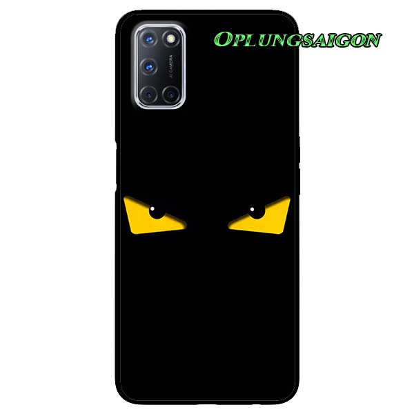 Ốp Cường Lực Dẻo Đen Dành Cho Oppo A52 - A72 - A92 Mẫu Mắt Vàng Nền Đen