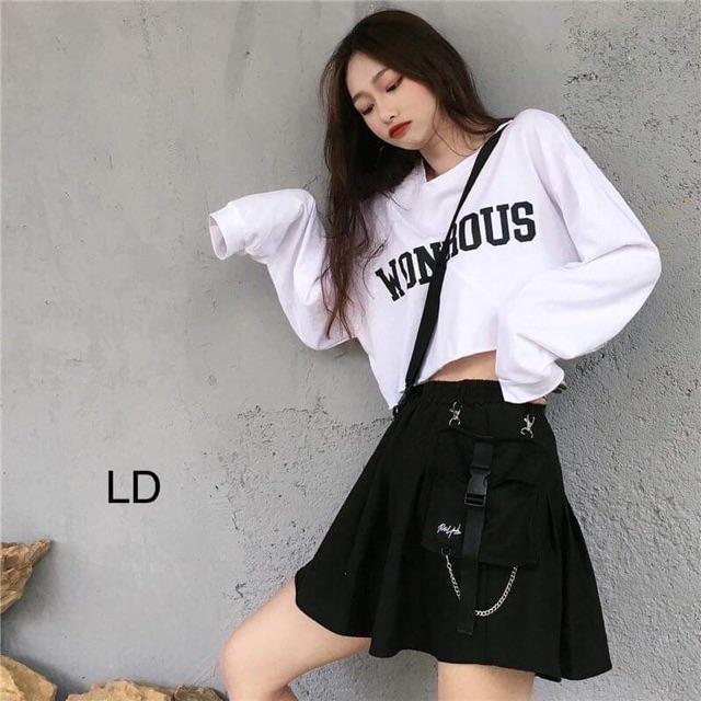 Áo croptop WONDROUS dài tay LDU0919